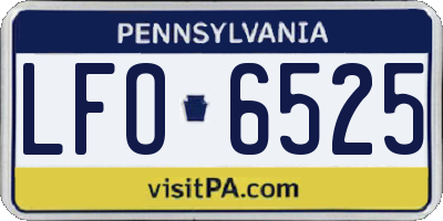 PA license plate LFO6525