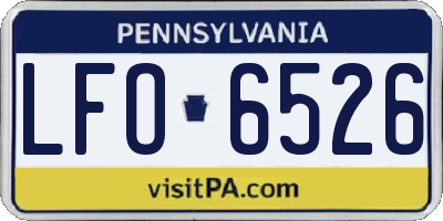 PA license plate LFO6526