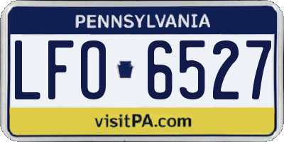 PA license plate LFO6527