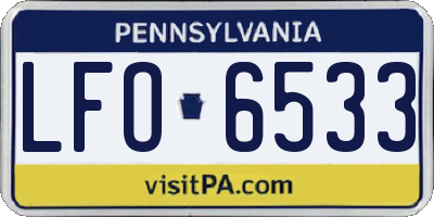 PA license plate LFO6533