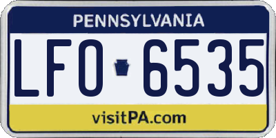 PA license plate LFO6535