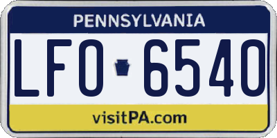 PA license plate LFO6540