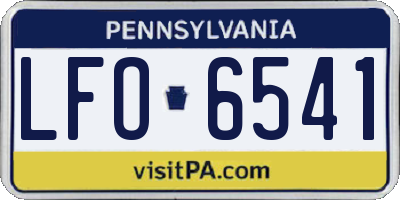 PA license plate LFO6541