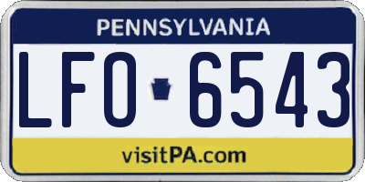 PA license plate LFO6543