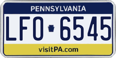 PA license plate LFO6545