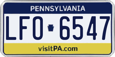 PA license plate LFO6547