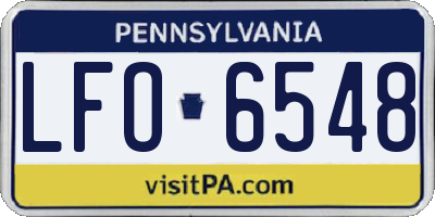 PA license plate LFO6548