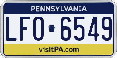PA license plate LFO6549