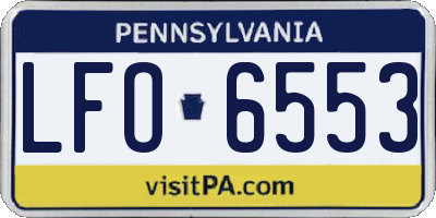 PA license plate LFO6553