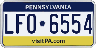 PA license plate LFO6554