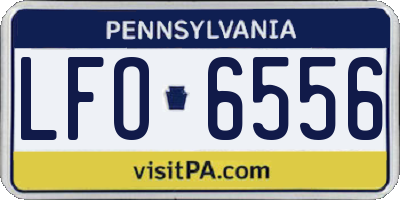 PA license plate LFO6556