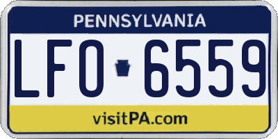 PA license plate LFO6559