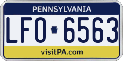 PA license plate LFO6563