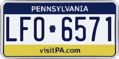 PA license plate LFO6571
