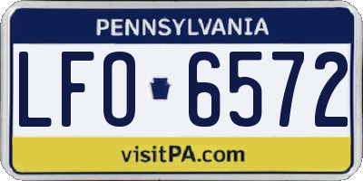 PA license plate LFO6572