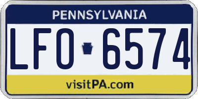 PA license plate LFO6574