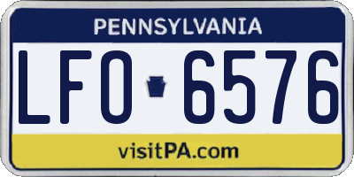 PA license plate LFO6576