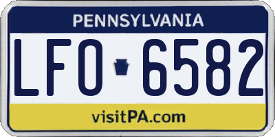 PA license plate LFO6582
