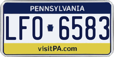 PA license plate LFO6583