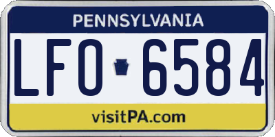 PA license plate LFO6584