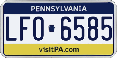 PA license plate LFO6585