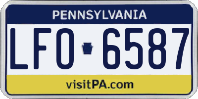 PA license plate LFO6587