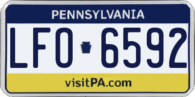 PA license plate LFO6592