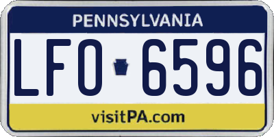 PA license plate LFO6596