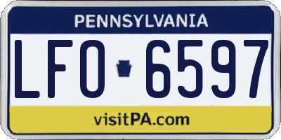 PA license plate LFO6597