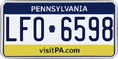 PA license plate LFO6598