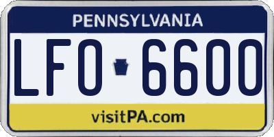 PA license plate LFO6600