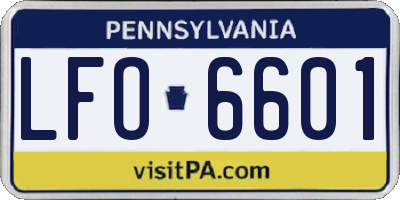 PA license plate LFO6601