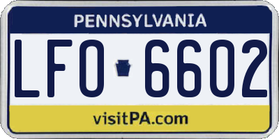 PA license plate LFO6602