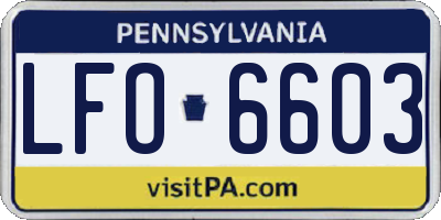 PA license plate LFO6603
