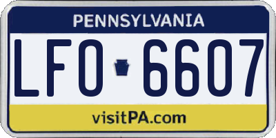 PA license plate LFO6607