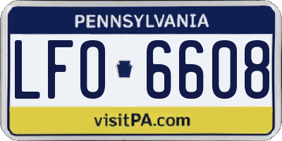 PA license plate LFO6608