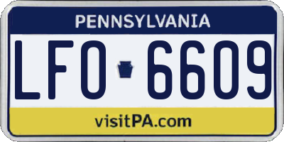 PA license plate LFO6609