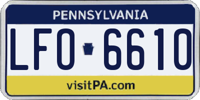 PA license plate LFO6610