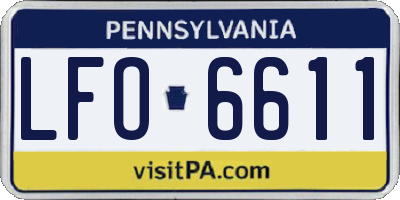 PA license plate LFO6611