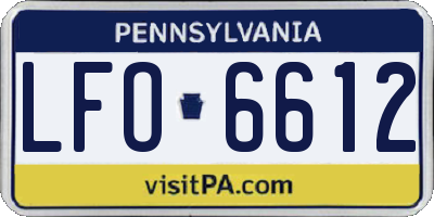PA license plate LFO6612