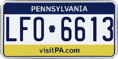 PA license plate LFO6613