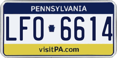 PA license plate LFO6614