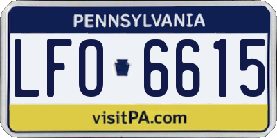 PA license plate LFO6615