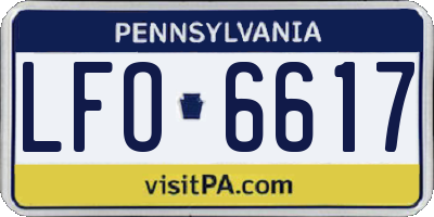 PA license plate LFO6617