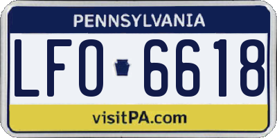 PA license plate LFO6618