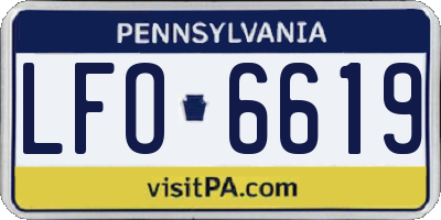 PA license plate LFO6619