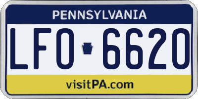 PA license plate LFO6620