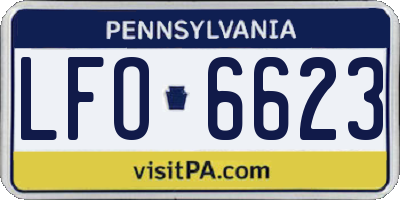 PA license plate LFO6623