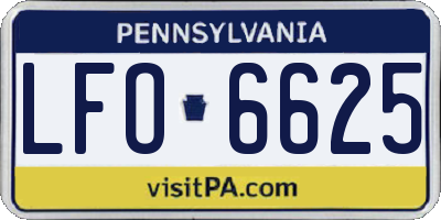 PA license plate LFO6625