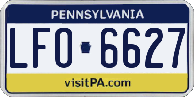 PA license plate LFO6627